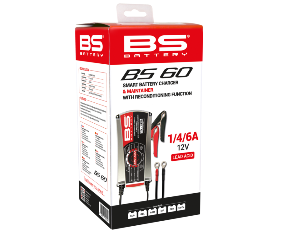 Chargeur de batterie pro-intelligent BS BATTERY BS60 - 12V 1/4/6A