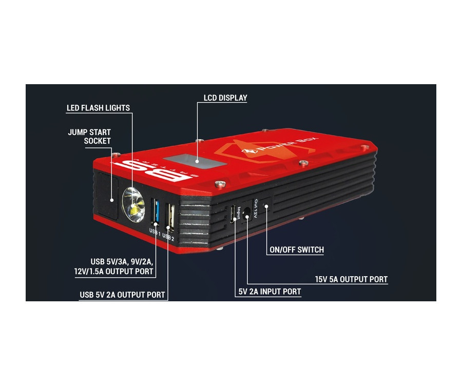 Booster de batterie BS BATTERY Power Box PB-02 avec chargeur USB