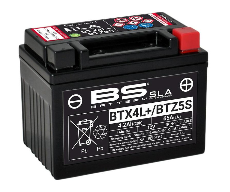 Batterie BS BATTERY SLA sans entretien activé usine - BTX4L+ / BTZ5S