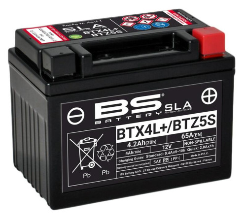 Batterie BS BATTERY SLA sans entretien activé usine - BTX4L+ / BTZ5S - 1080662