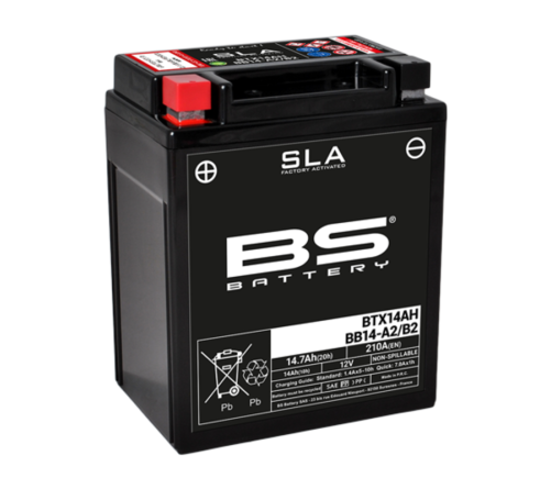 Batterie BS BATTERY SLA sans entretien activé usine - BTX14AH/BB14-A2/B2 - 1080676