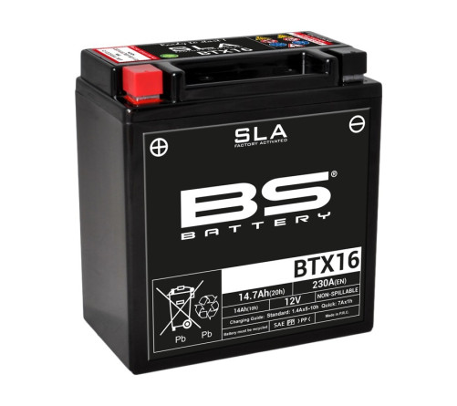 Batterie BS BATTERY SLA sans entretien activé usine - BTX16 - 1080679