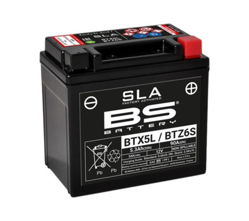 Batterie BS BATTERY SLA sans entretien activé usine - BTX5L / BTZ6S - 1080663