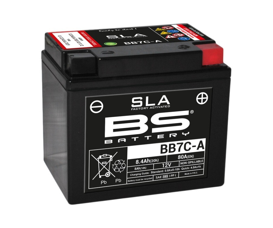 Batterie BS BATTERY SLA sans entretien activé usine - BB7C-A