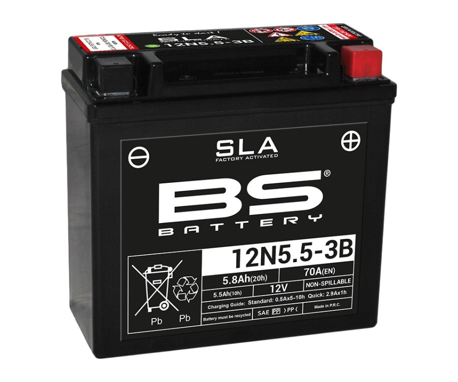 Batterie BS BATTERY SLA sans entretien activé usine - 12N5.5-3B