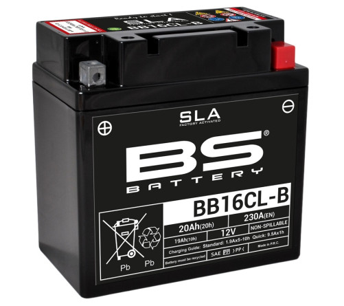 Batterie BS BATTERY SLA sans entretien activé usine - BB16CL-B