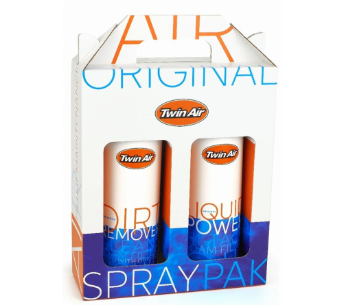 Pack nettoyage TWIN AIR Liquid Power Spray + Dirt Remover - 2x500ml - 1121650