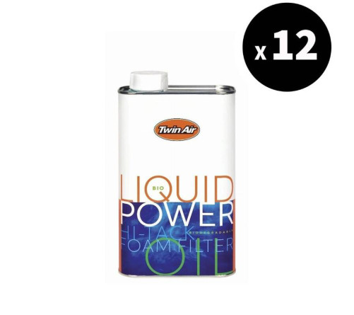 Huile pour filtre à air TWIN AIR Bio Liquid Power Foam biodégradable - Bidon 1L x12 - 3064932