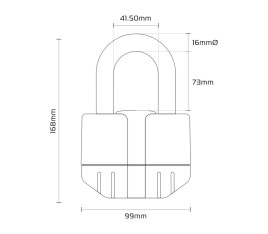 Antivol chaîne OXFORD Boss Alarm 16mm + chaine 12mm X 1.5m