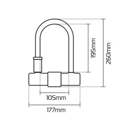 Antivol U OXFORD Magnum avec support - 170x285mm