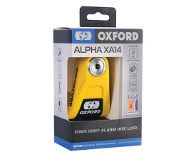 Bloque disque alarme OXFORD Alpha XA14 Ø14mm inox noir/jaune