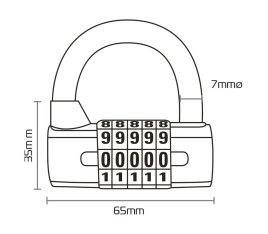 Antivol OXFORD combinaison 5 chiffres