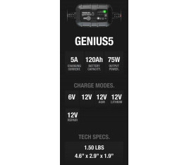 Chargeur de batterie intelligent NOCO Genius5 6/12V 5A