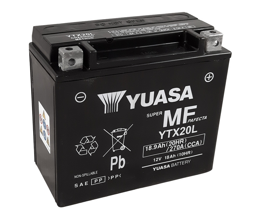 Batterie YUASA W/C sans entretien activée usine - YTX20L FA