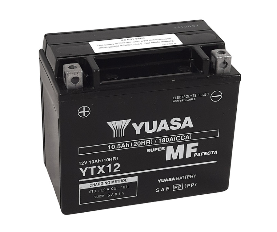 Batterie YUASA W/C sans entretien activée usine - YTX12 FA