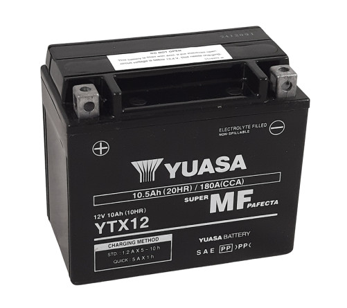 Batterie YUASA W/C sans entretien activée usine - YTX12 FA