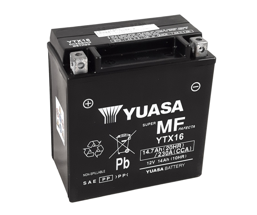 Batterie YUASA W/C sans entretien activée usine - YTX16 FA