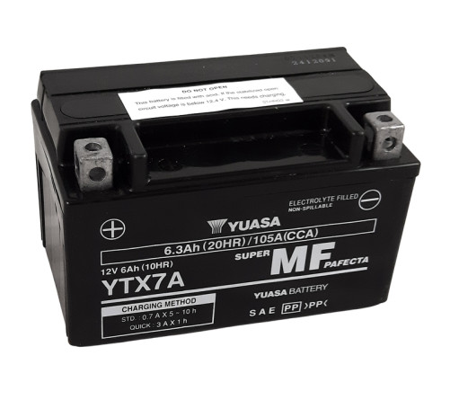 Batterie YUASA W/C sans entretien activée usine - YTX7A FA