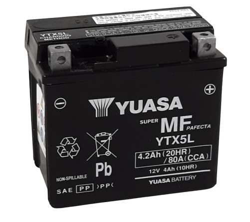 Batterie YUASA W/C sans entretien activée usine - YTX5L FA