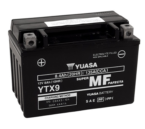 Batterie YUASA W/C sans entretien activée usine - YTX9 FA - 1103937