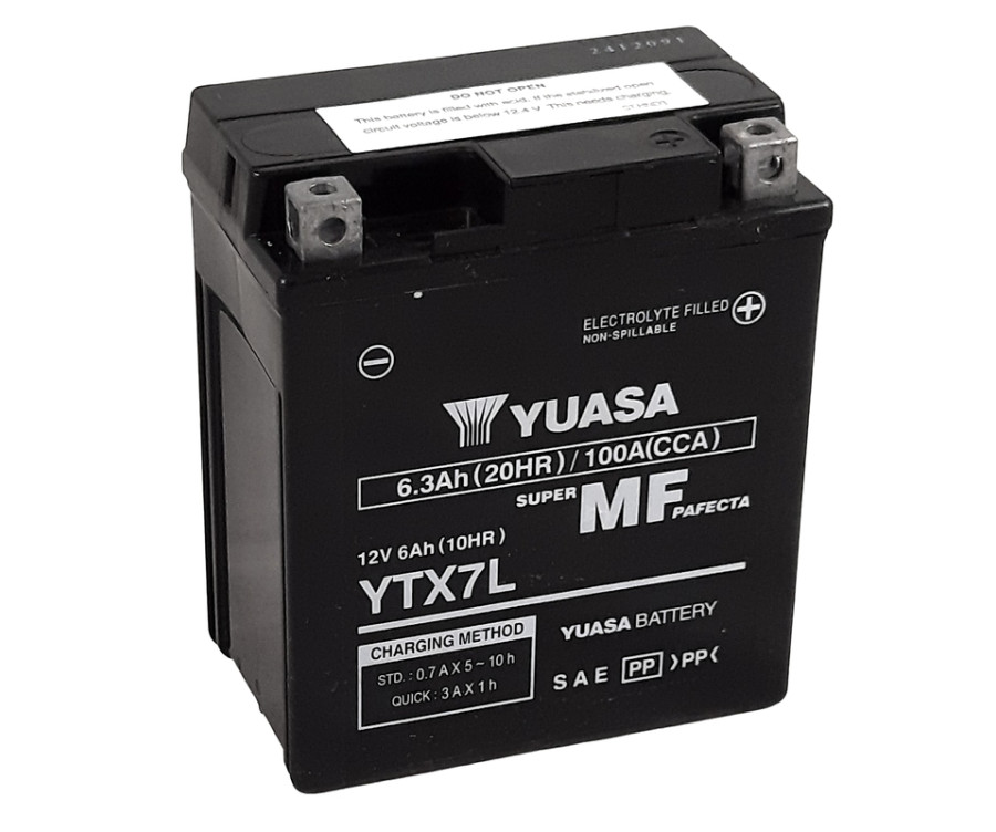 Batterie YUASA W/C sans entretien activée usine - YTX7L FA