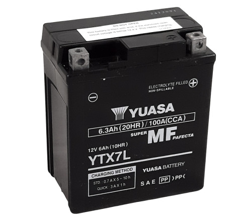 Batterie YUASA W/C sans entretien activée usine - YTX7L FA - 1103936