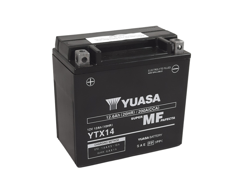 Batterie YUASA W/C sans entretien activée usine - YTX14 FA