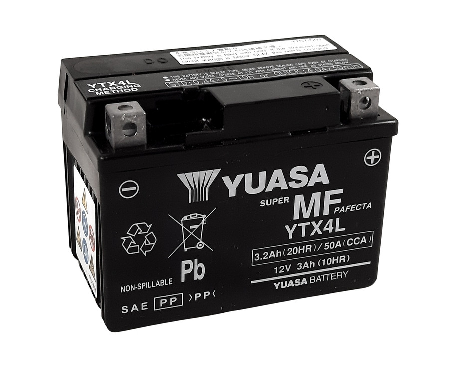 Batterie YUASA W/C sans entretien activée usine - YTX4L FA