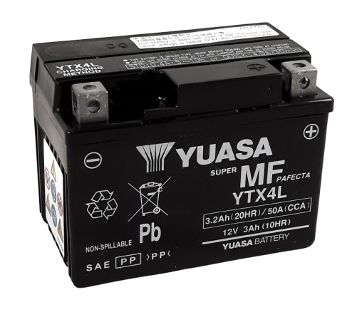 Batterie YUASA W/C sans entretien activée usine - YTX4L FA - 1103933