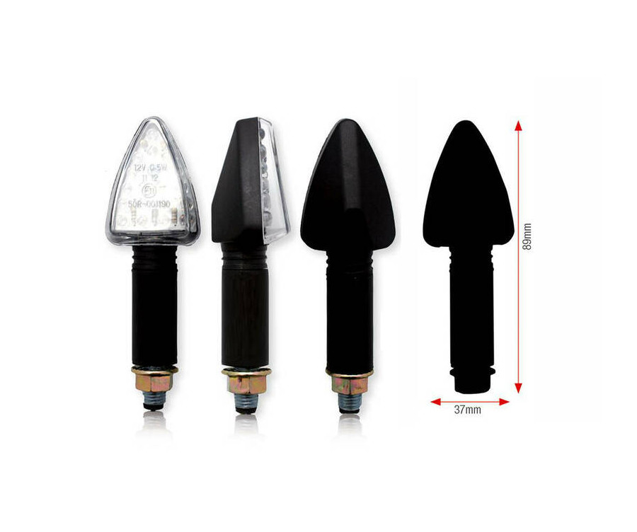 Clignotants BIHR Tri LED long noir universel