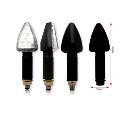 Clignotants BIHR Tri LED long noir universel