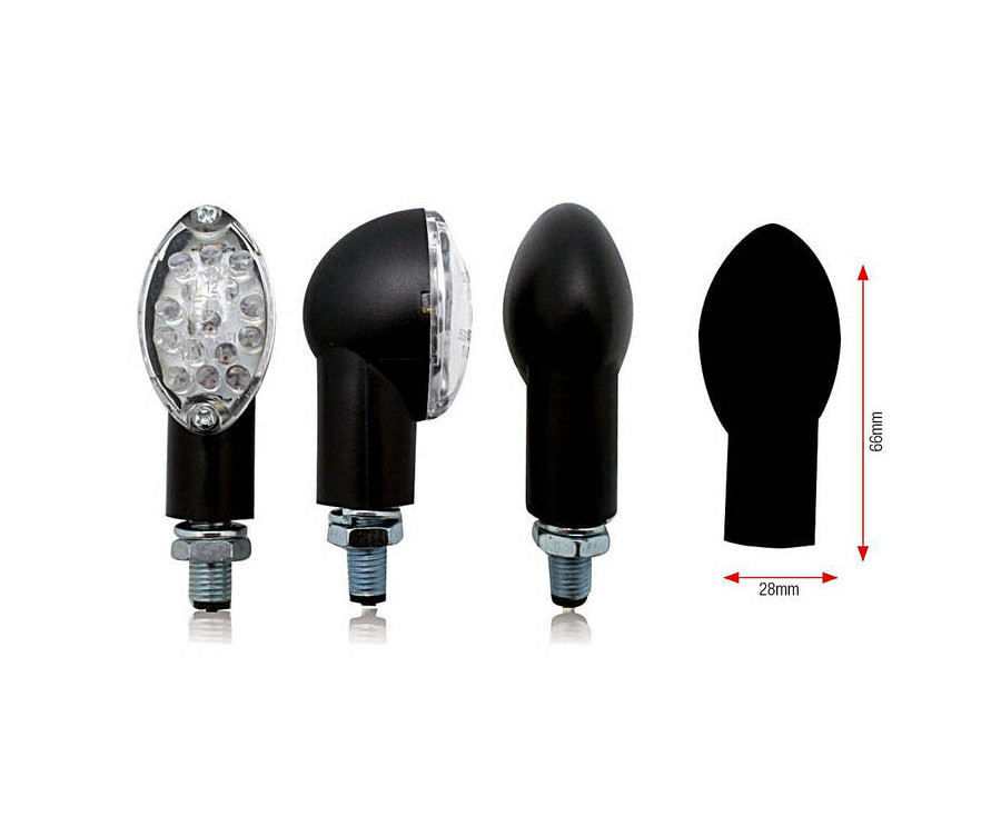 Clignotants BIHR Oval LED noir universel