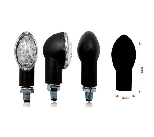 Clignotants BIHR Oval LED noir universel