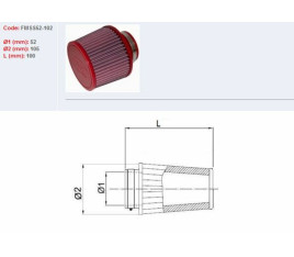 Filtre à air BMC conique Ø52mm - SS52-102 - 1098218