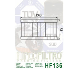 Filtre à huile HIFLOFILTRO - HF136