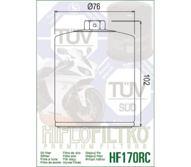 Filtre à huile HIFLOFILTRO Performance chrome - HF170CRC