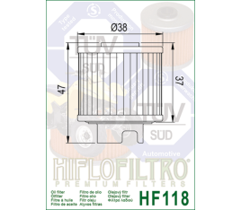 Filtre à huile HIFLOFILTRO - HF118 Honda