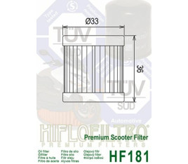 Filtre à huile HIFLOFILTRO - HF181