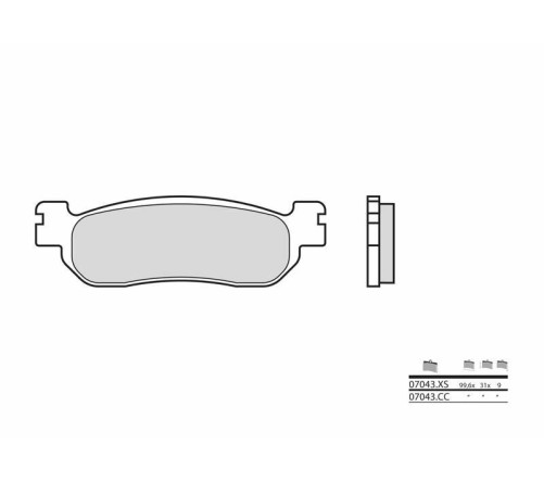 Plaquettes de frein BREMBO Scooter carbone céramique - 07043CC - 1035739