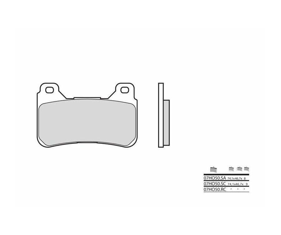 Plaquettes de frein BREMBO carbone céramique - 07HO50RC