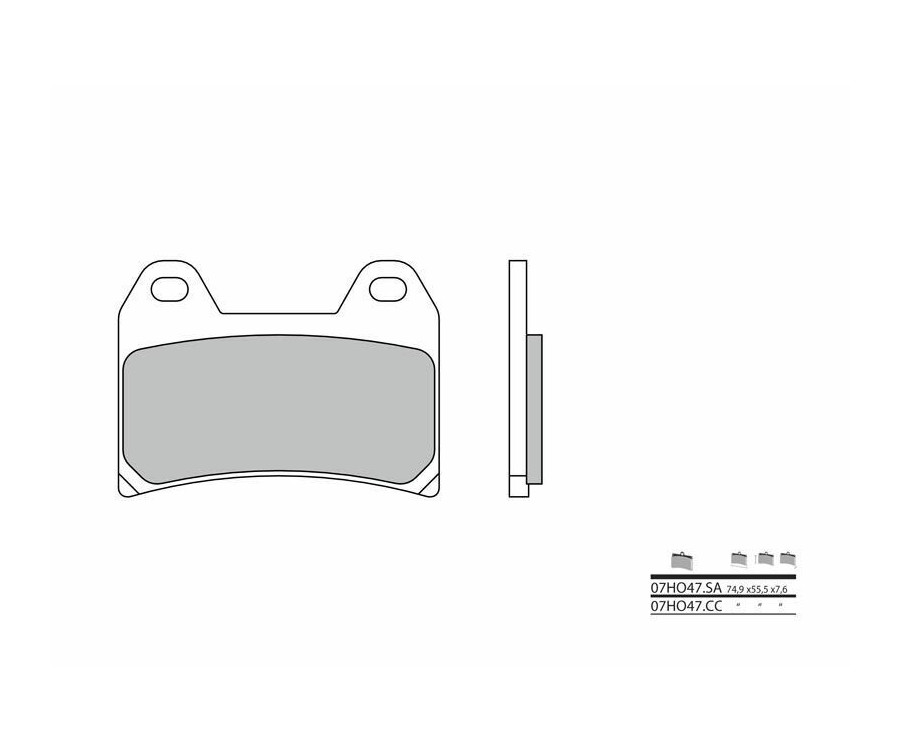 Plaquettes de frein BREMBO route métal fritté - 07HO47SA