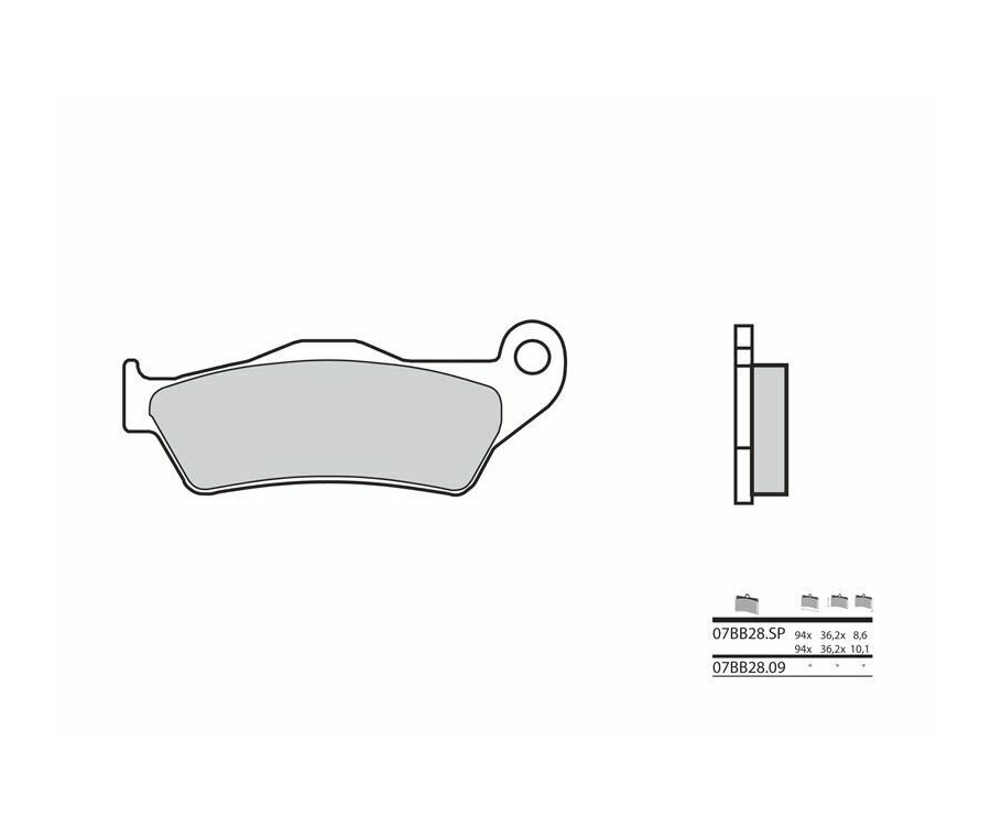 Plaquettes de frein BREMBO route métal fritté - 07BB28SP