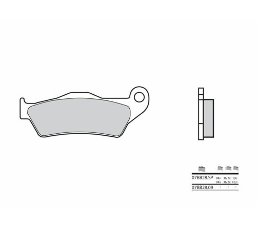 Plaquettes de frein BREMBO route métal fritté - 07BB28SP - 1035848