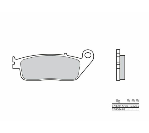 Plaquettes de frein BREMBO route carbone céramique - 07HO3405 - 1036008