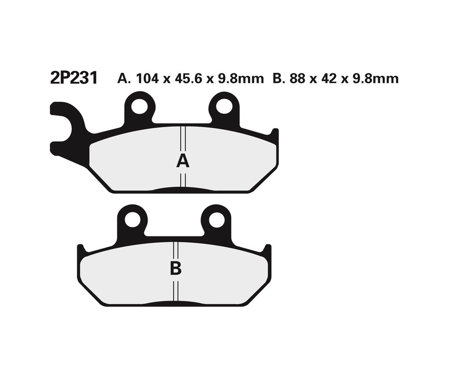 Plaquettes de frein NISSIN route semi-métallique - 2P-231NS