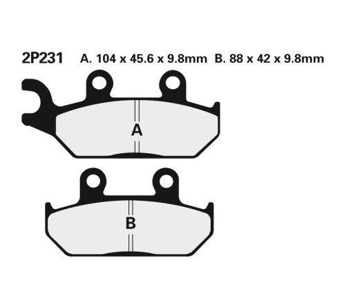 Plaquettes de frein NISSIN route semi-métallique - 2P-231NS - 1036668