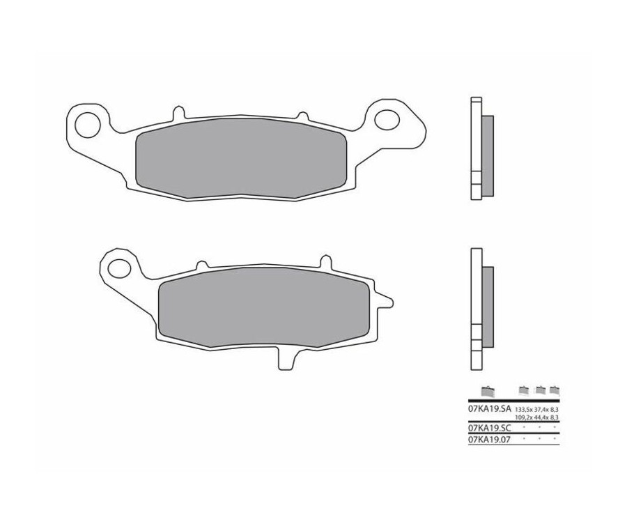 Plaquettes de frein BREMBO route métal fritté - 07KA19SA