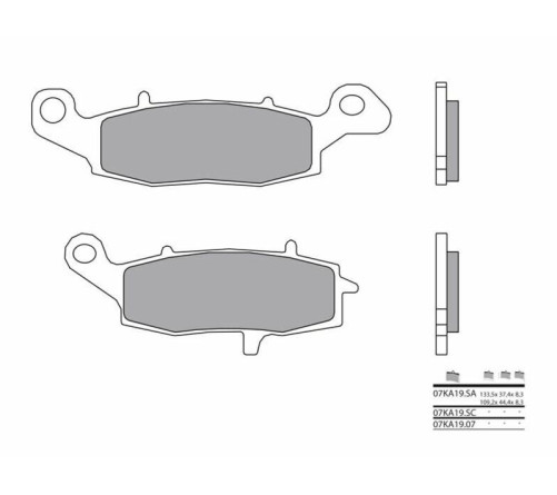 Plaquettes de frein BREMBO route métal fritté - 07KA19SA - 1036097