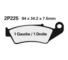 Plaquettes de frein NISSIN Off-Road semi-métallique - 2P-225GS - 1036659