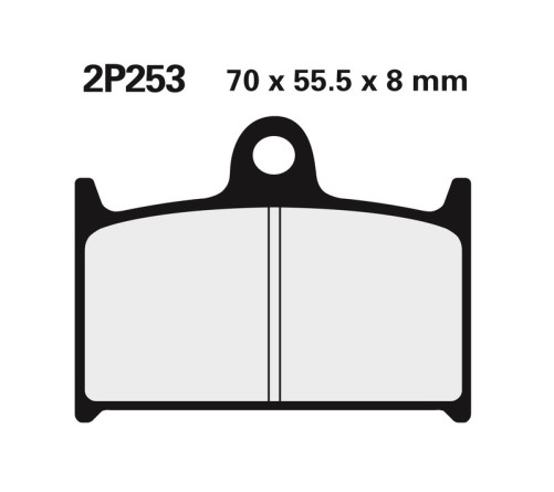 Plaquettes de frein NISSIN route semi-métallique - 2P-253NS - 1036702